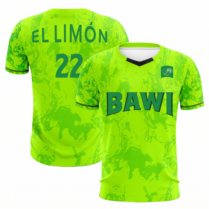 Bright green sports jersey with &