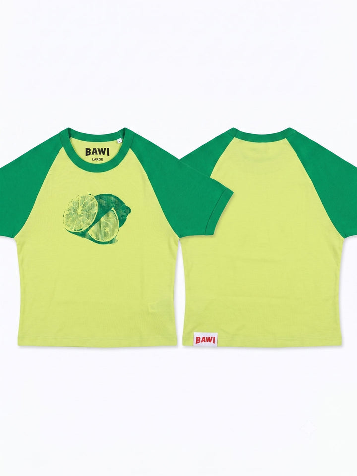 Green and yellow t-shirt with &