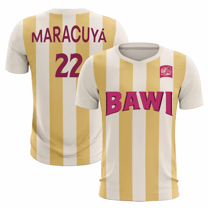 Striped sports jersey with &